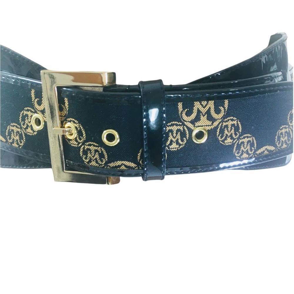 80s Style Wide  Patent Fashion Belt  Medium